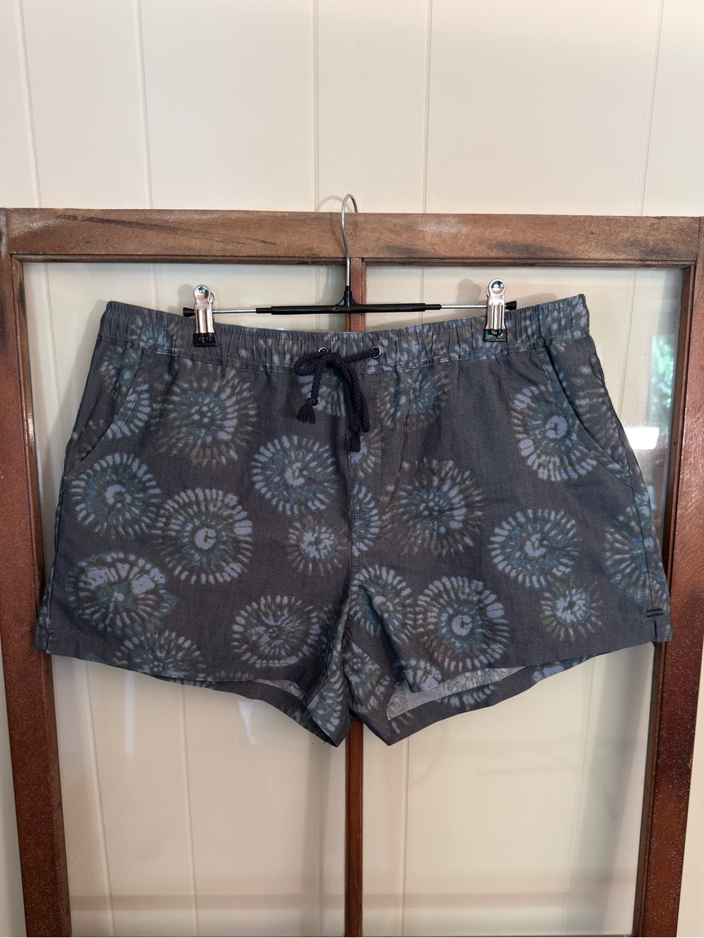 Toad&Co Women’s NWOT Boundless Shorts True Navy Tie Dye XL Drawstring Casual - Picture 4 of 13